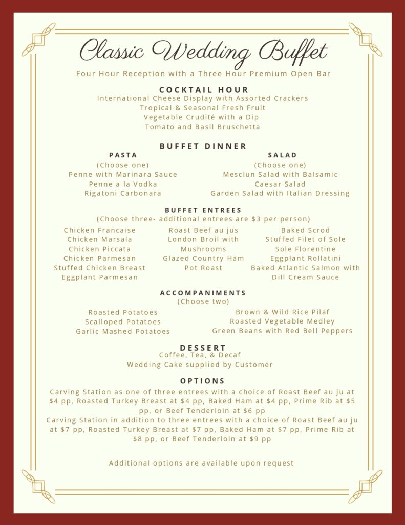 Classic Wedding Buffet Package
