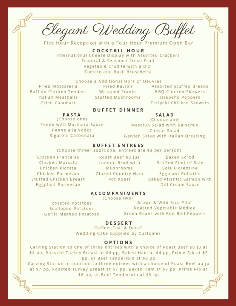 Elegant Wedding Buffet Package