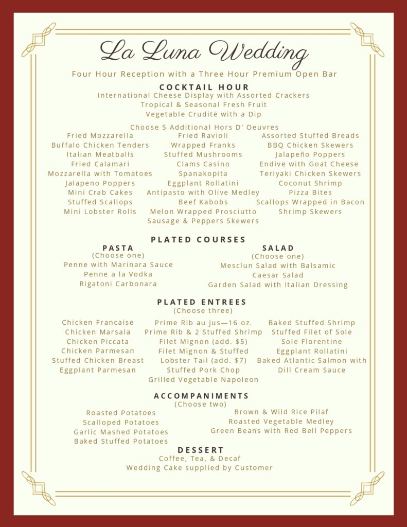 La Luna Wedding Package