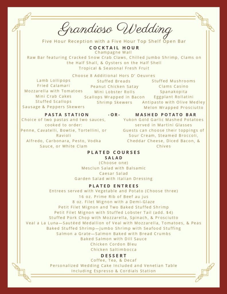 Grandioso Wedding Package