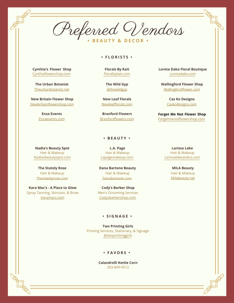 Preferred Vendors - Beauty & Decor